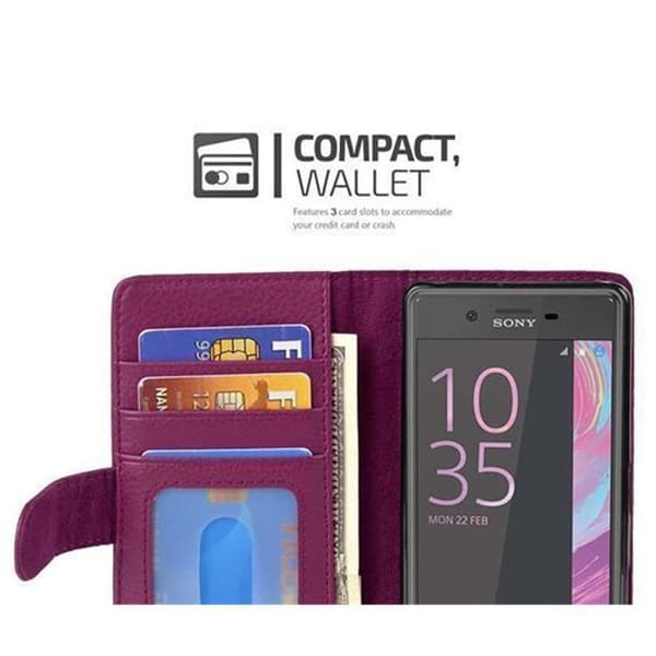 Sony Xperia X PERFORMANCE Skal Fodral Mobilskydd med magnetisk stängning och 3 kortplatser