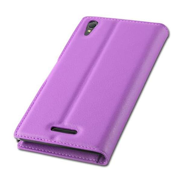 Deksel til Sony Xperia T3 Lommebokdeksel med magnetisk lukking, stativfunksjon og kortlomme