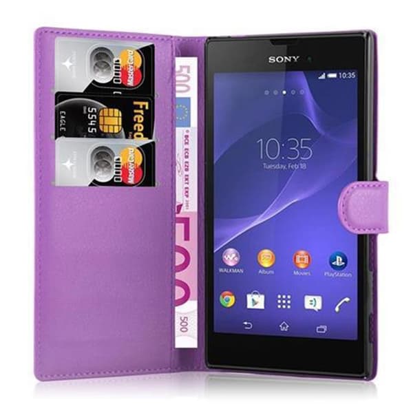Deksel til Sony Xperia T3 Lommebokdeksel med magnetisk lukking, stativfunksjon og kortlomme