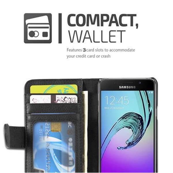 Lommebokdeksel til Samsung Galaxy A3 2016 Deksel med magnetisk lukking og 3 kortplasser