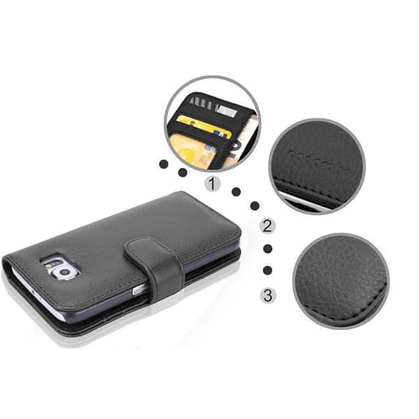 Samsung Galaxy S6 Skal Fodral Mobilskydd med magnetisk stängning och 3 kortplatser