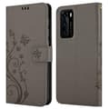 Miniatyrbilde 8 av 8: Deksel til Huawei P40 Lommebokdeksel i blomster design med magnetisk lukking, stativfunksjon og kortplasser
