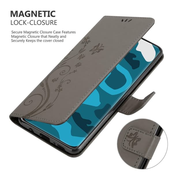 Deksel til Huawei P40 Lommebokdeksel i blomster design med magnetisk lukking, stativfunksjon og kortplasser