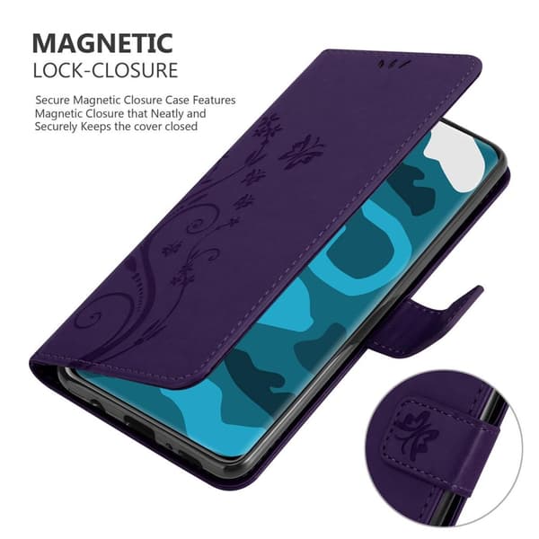 Deksel til Huawei P40 Lommebokdeksel i blomster design med magnetisk lukking, stativfunksjon og kortplasser