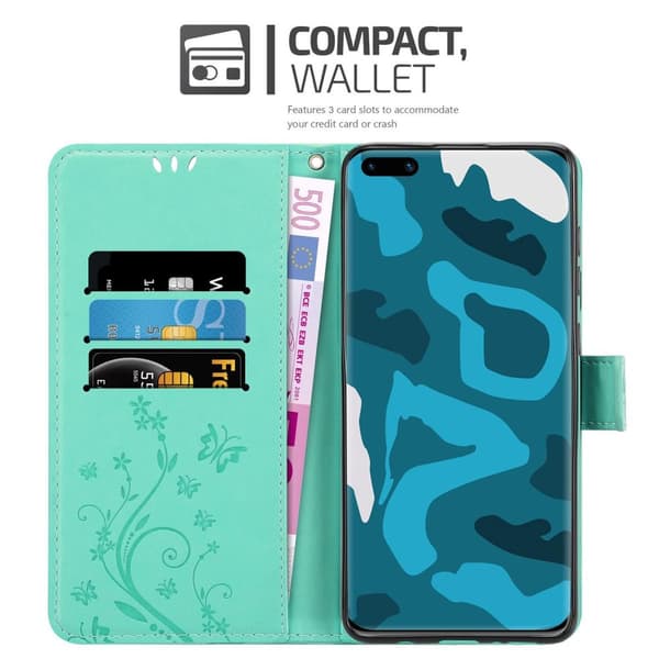 Huawei P40 Pungetui Cover Blomster ()
