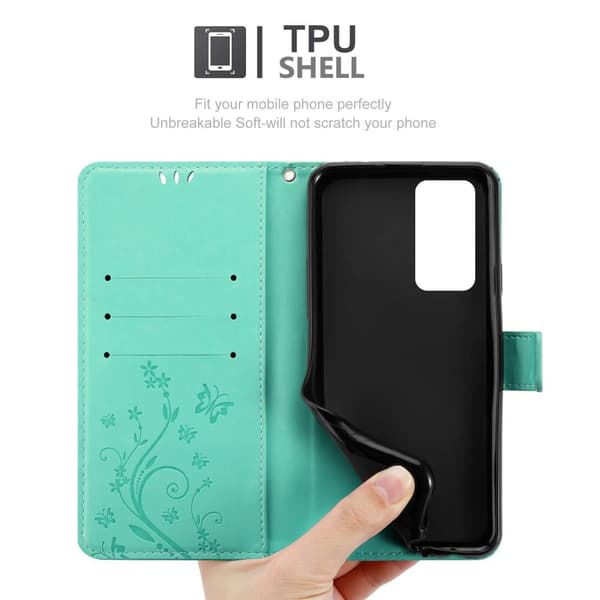 Huawei P40 Pungetui Cover Blomster ()