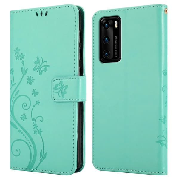 Huawei P40 Pungetui Cover Blomster ()