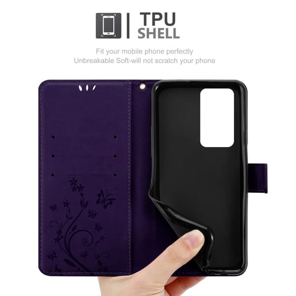 Deksel til Huawei P40 PRO / P40 PRO+ Lommebokdeksel i blomster design med magnetisk lukking, stativfunksjon og kortplasser