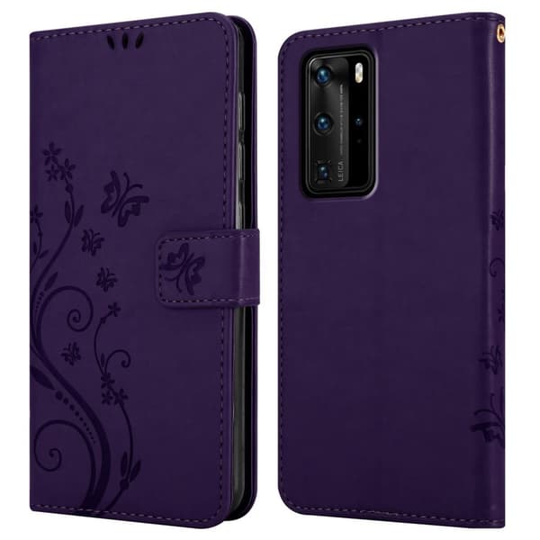 Deksel til Huawei P40 PRO / P40 PRO+ Lommebokdeksel i blomster design med magnetisk lukking, stativfunksjon og kortplasser