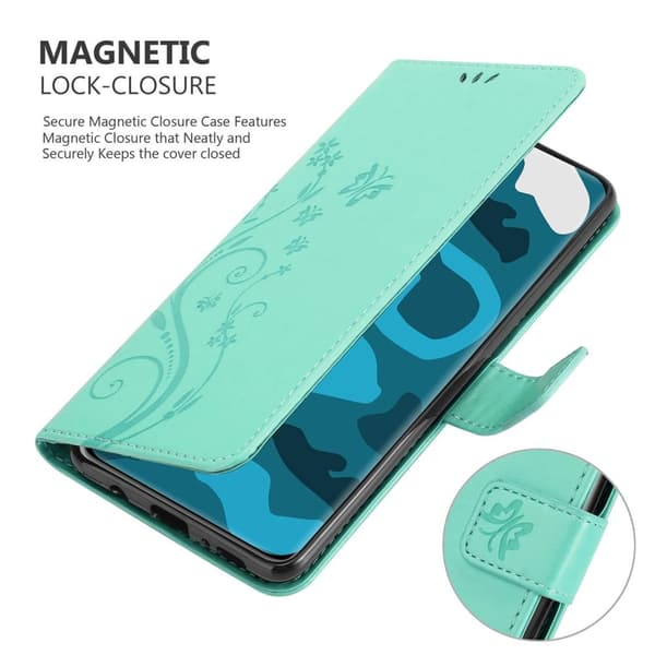 Deksel til Huawei P40 PRO / P40 PRO+ Lommebokdeksel i blomster design med magnetisk lukking, stativfunksjon og kortplasser