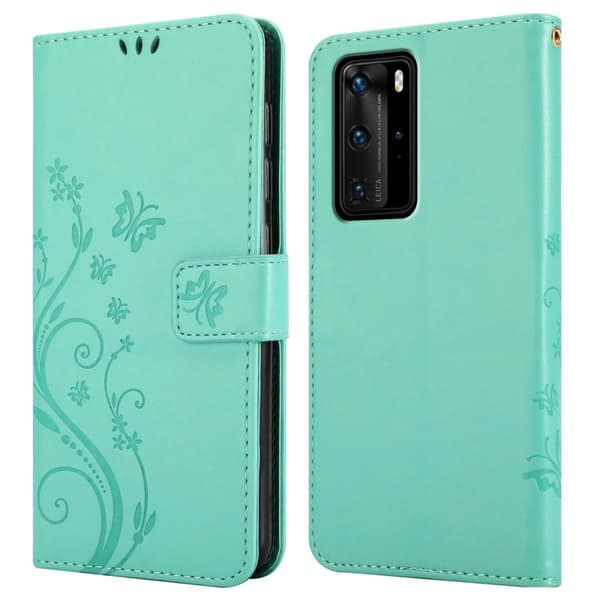 Deksel til Huawei P40 PRO / P40 PRO+ Lommebokdeksel i blomster design med magnetisk lukking, stativfunksjon og kortplasser