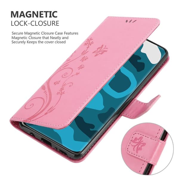 Deksel til Huawei P40 PRO / P40 PRO+ Lommebokdeksel i blomster design med magnetisk lukking, stativfunksjon og kortplasser