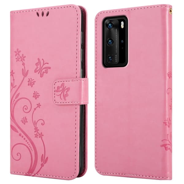 Deksel til Huawei P40 PRO / P40 PRO+ Lommebokdeksel i blomster design med magnetisk lukking, stativfunksjon og kortplasser