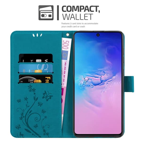 Samsung Galaxy A91 / S10 LITE / M80s Skal Fodral i blomdesign Mobilskydd Case Cover med magnetisk stängning, ståfunktion och kortplatser