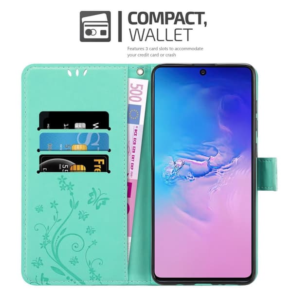 Samsung Galaxy A91 / S10 LITE / M80s Skal Fodral i blomdesign Mobilskydd Case Cover med magnetisk stängning, ståfunktion och kortplatser