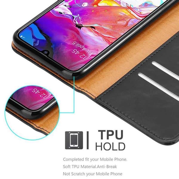 Deksel til Samsung Galaxy A70 / A70s Lommebokdeksel med magnetisk lukking, stativfunksjon og kortlomme