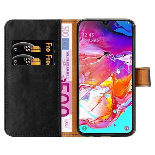 Deksel til Samsung Galaxy A70 / A70s Lommebokdeksel med magnetisk lukking, stativfunksjon og kortlomme