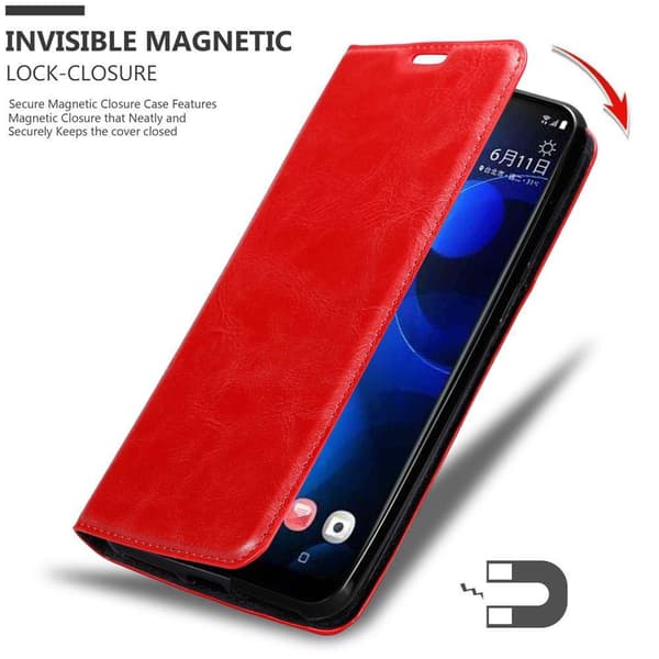 HTC Desire 19 PLUS Fodral Skal Plånboksfodral Case med magnetisk stängning, ståfunktion och kortficka