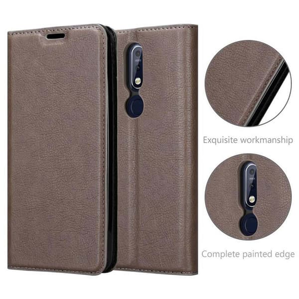 Nokia 7.1 Suojakotelo Suojakuori Lompakkokotelo Matkapuhelinkotelo jossa magneettisuljenta, jalusta-toiminto ja korttitasku