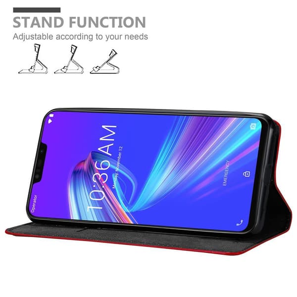 Asus ZenFone MAX M2 Suojakotelo Suojakuori Lompakkokotelo Matkapuhelinkotelo jossa magneettisuljenta, jalusta-toiminto ja korttitasku