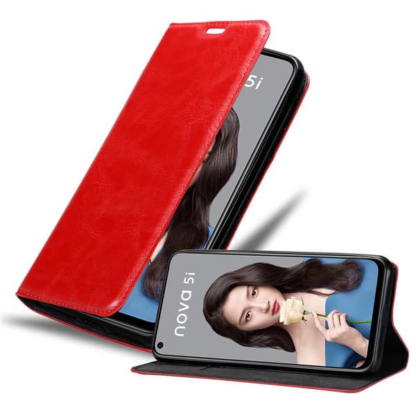 Lommebokdeksel til Huawei NOVA 5i / P20 LITE 2019 Deksel med magnetisk lukking, stativfunksjon og kortlomme