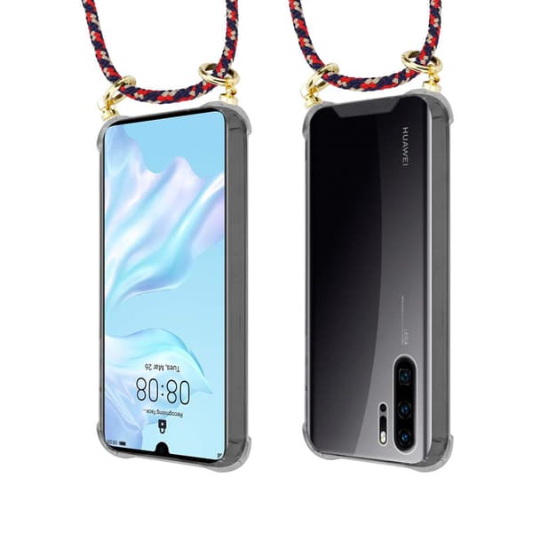 Huawei P30 PRO Suojakuori ketju Silikoni suojakotelo Gold Rings johto hihna ja irrotettava asia