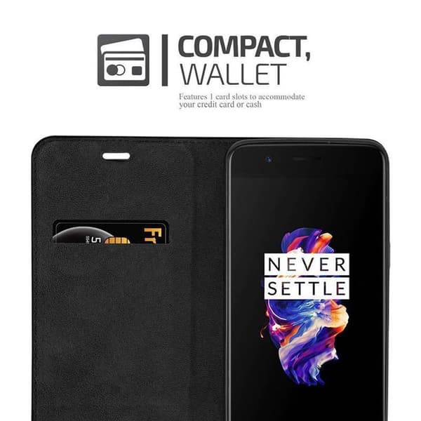 OnePlus 5 Fodral Skal Plånboksfodral Case med magnetisk stängning, ståfunktion och kortficka