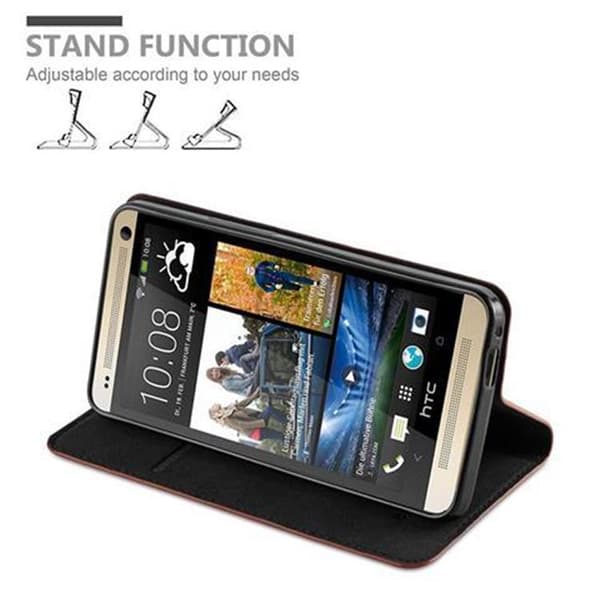 HTC ONE M7 Fodral Skal Plånboksfodral Case med magnetisk stängning, ståfunktion och kortficka