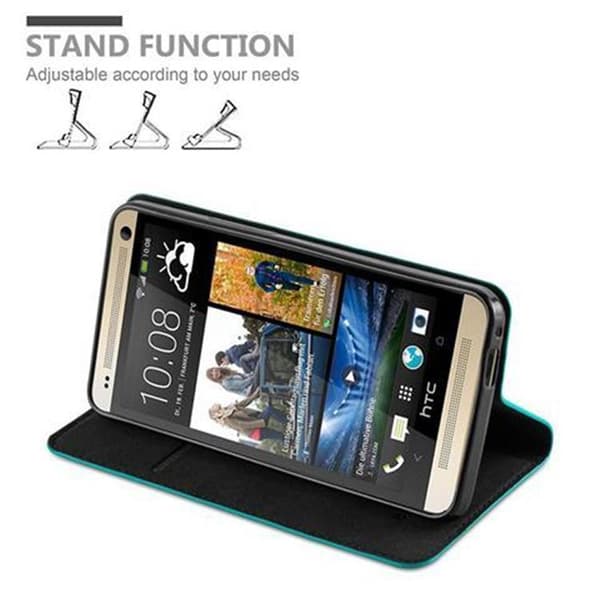 HTC ONE M7 Fodral Skal Plånboksfodral Case med magnetisk stängning, ståfunktion och kortficka