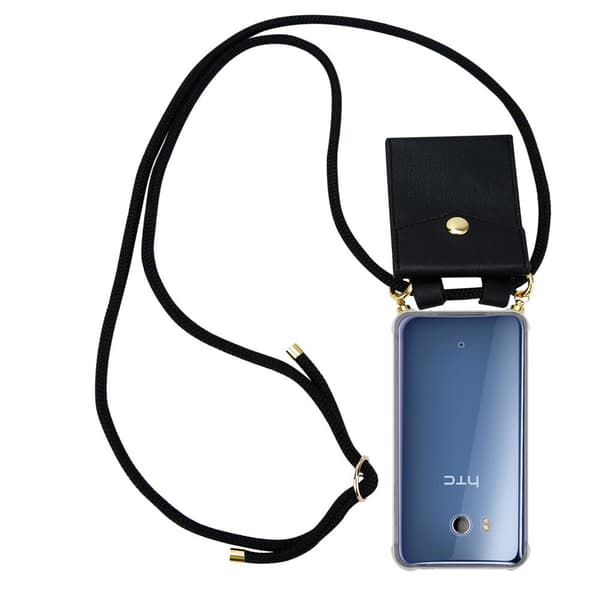 Deksel med kedja for HTC OCEAN / U11 Case med gullringer, ledningsstropp og avtakbart etui