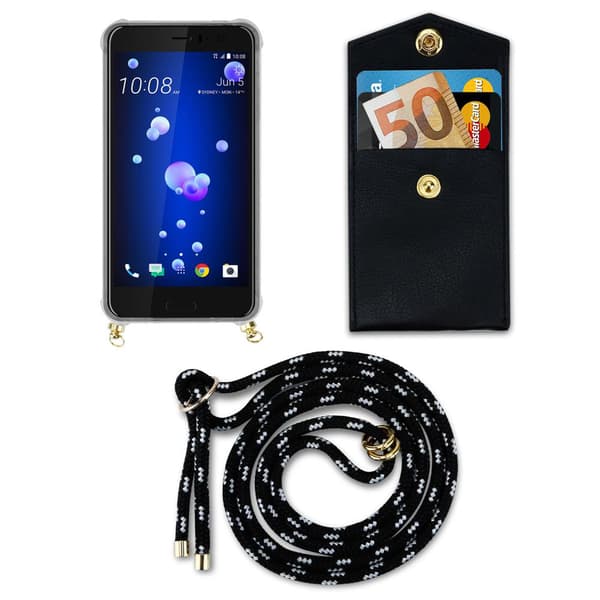 HTC OCEAN / U11 Suojakuori ketju Silikoni suojakotelo Gold Rings johto hihna ja irrotettava asia