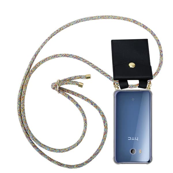 HTC OCEAN / U11 Suojakuori ketju Silikoni suojakotelo Gold Rings johto hihna ja irrotettava asia