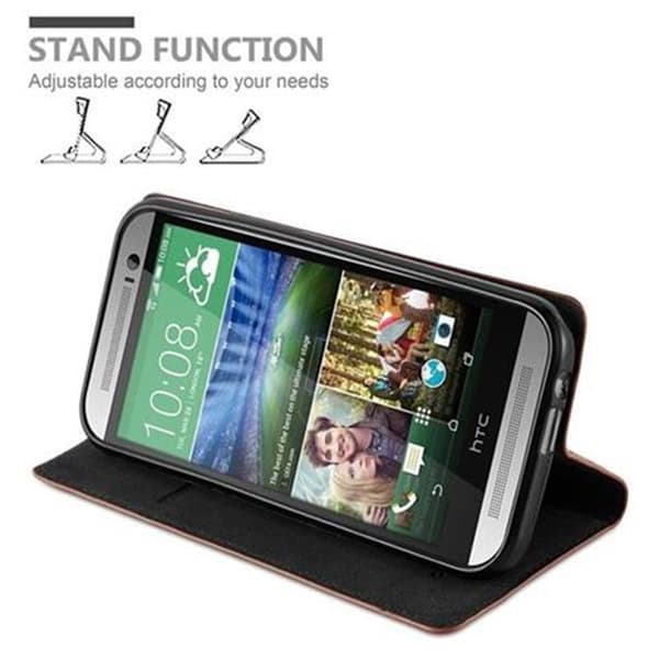 Lommebokdeksel til HTC ONE M8 Deksel med magnetisk lukking, stativfunksjon og kortlomme