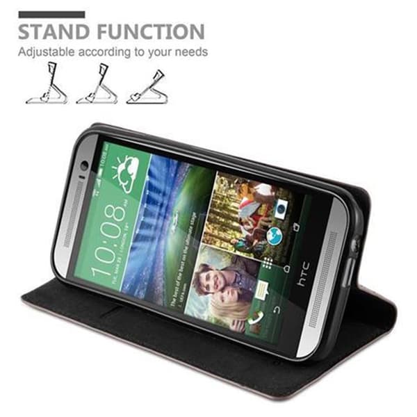 Lommebokdeksel til HTC ONE M8 Deksel med magnetisk lukking, stativfunksjon og kortlomme