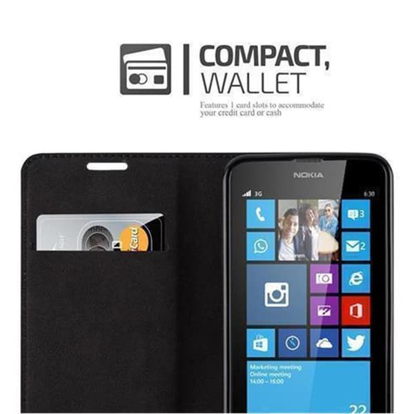 Nokia Lumia 630 / 635 Fodral Skal Plånboksfodral Case med magnetisk stängning, ståfunktion och kortficka