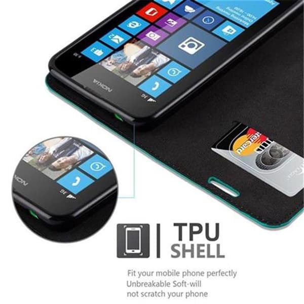 Nokia Lumia 630 / 635 Fodral Skal Plånboksfodral Case med magnetisk stängning, ståfunktion och kortficka