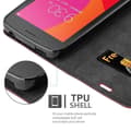 Miniatyrbild 3 av 6: Lenovo A PLUS Fodral Skal Plånboksfodral Case med magnetisk stängning, ståfunktion och kortficka