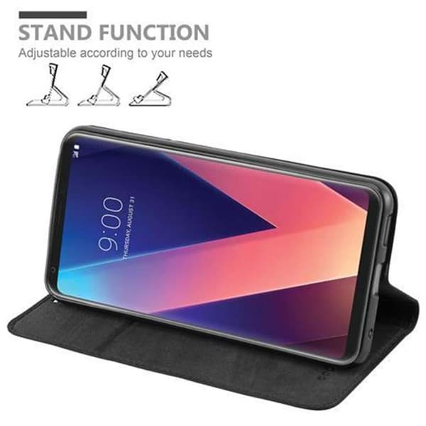 Lommebokdeksel til LG V30 / V30+ / V30S / V30S+ Deksel med magnetisk lukking, stativfunksjon og kortlomme