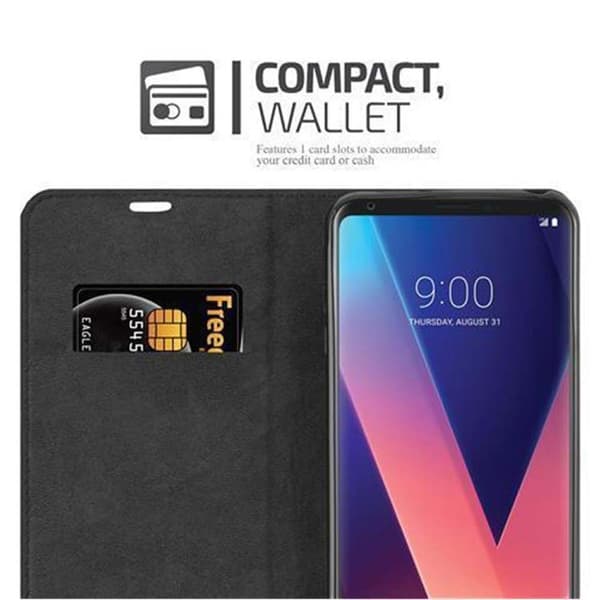 Lommebokdeksel til LG V30 / V30+ / V30S / V30S+ Deksel med magnetisk lukking, stativfunksjon og kortlomme