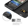 Miniatyrbild 2 av 6: HTC Desire 820 Fodral Skal Plånboksfodral Case med magnetisk stängning, ståfunktion och kortficka