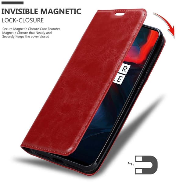 OnePlus 6 Suojakotelo Suojakuori Lompakkokotelo Matkapuhelinkotelo jossa magneettisuljenta, jalusta-toiminto ja korttitasku