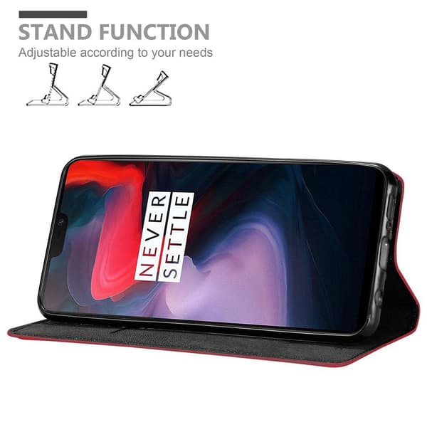 OnePlus 6 Suojakotelo Suojakuori Lompakkokotelo Matkapuhelinkotelo jossa magneettisuljenta, jalusta-toiminto ja korttitasku