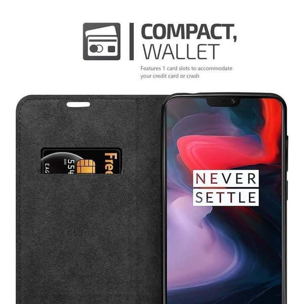 OnePlus 6 Suojakotelo Suojakuori Lompakkokotelo Matkapuhelinkotelo jossa magneettisuljenta, jalusta-toiminto ja korttitasku