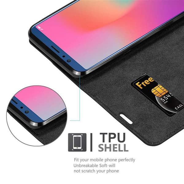 Lommebokdeksel til Honor 10 LITE / Huawei P SMART 2019 Deksel med magnetisk lukking, stativfunksjon og kortlomme