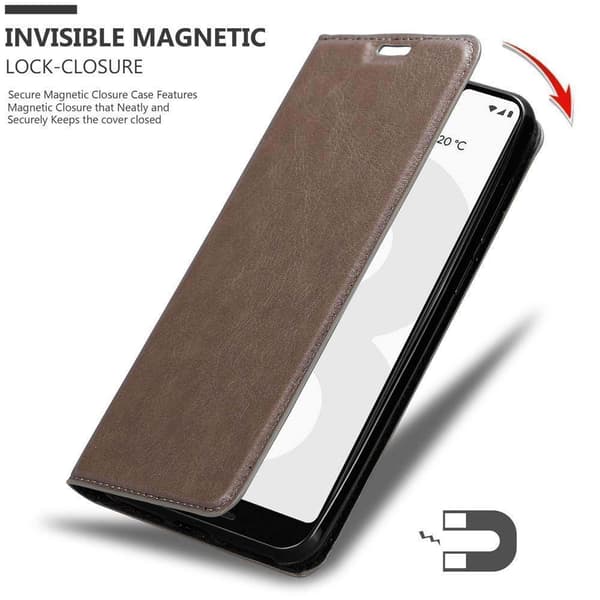 Lommebokdeksel til Google PIXEL 3 XL Deksel med magnetisk lukking, stativfunksjon og kortlomme