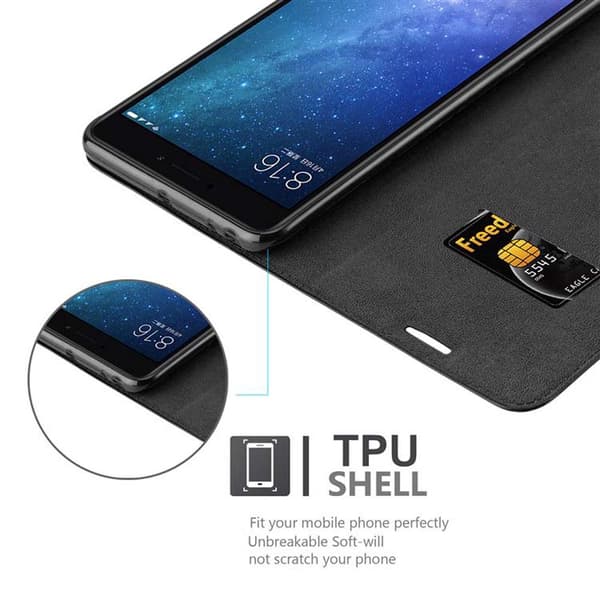 Xiaomi Mi MAX 2 Suojakotelo Suojakuori Lompakkokotelo Matkapuhelinkotelo jossa magneettisuljenta, jalusta-toiminto ja korttitasku