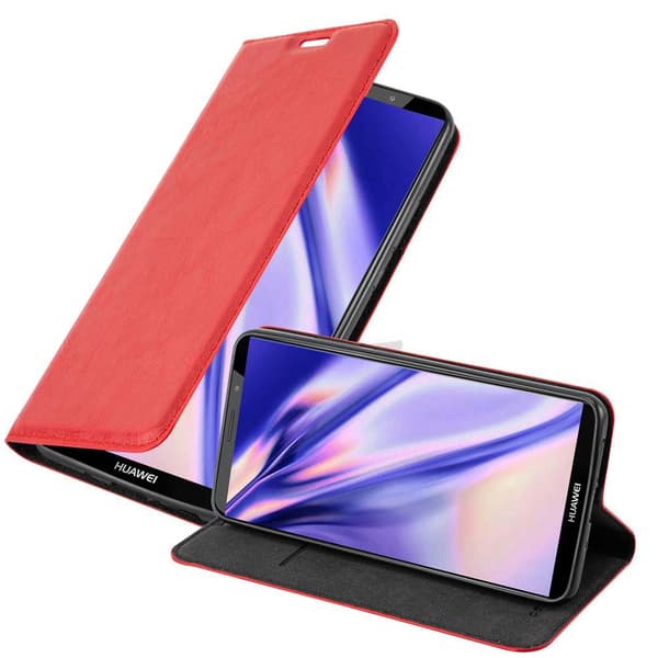 Huawei MATE 10 PRO Suojakotelo Suojakuori Lompakkokotelo Matkapuhelinkotelo jossa magneettisuljenta, jalusta-toiminto ja korttitasku OMENAN PUNAINEN
