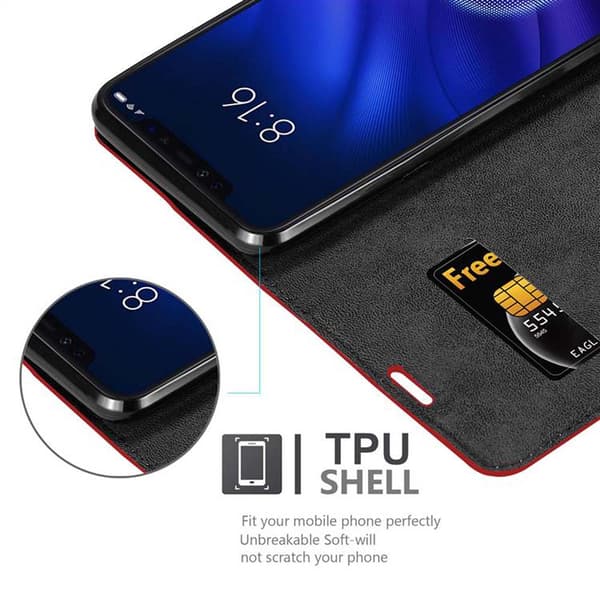 Lommebokdeksel til Xiaomi Mi 8 PRO Deksel med magnetisk lukking, stativfunksjon og kortlomme