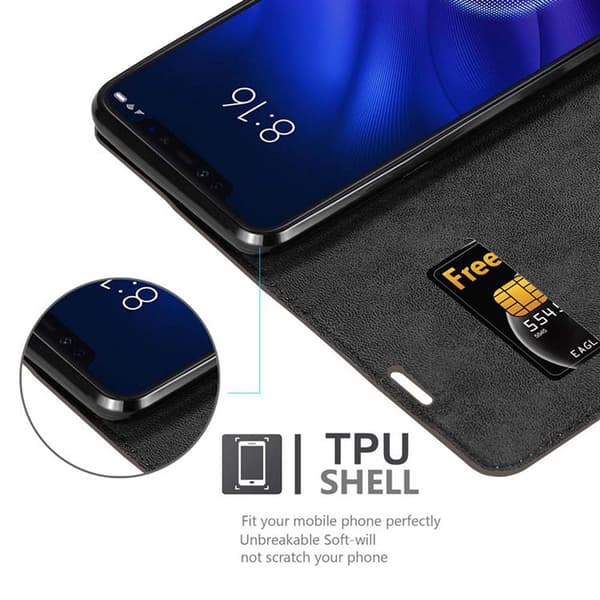 Lommebokdeksel til Xiaomi Mi 8 PRO Deksel med magnetisk lukking, stativfunksjon og kortlomme