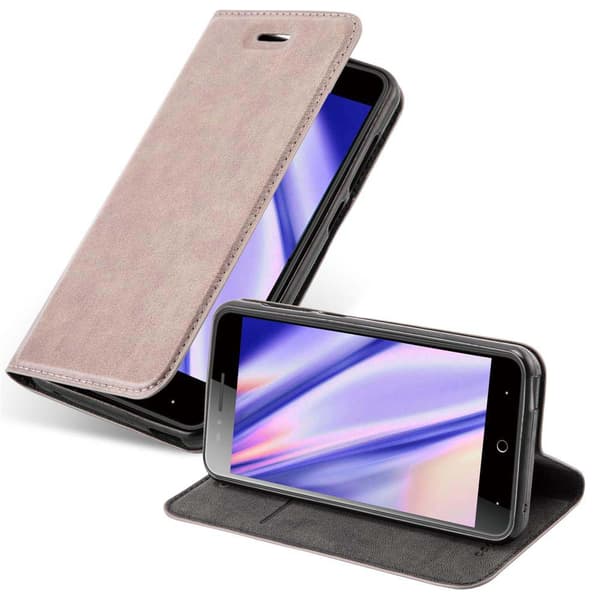 ZTE Blade A612 Suojakotelo Suojakuori Lompakkokotelo Matkapuhelinkotelo jossa magneettisuljenta, jalusta-toiminto ja korttitasku KAHVIN RUSKEA